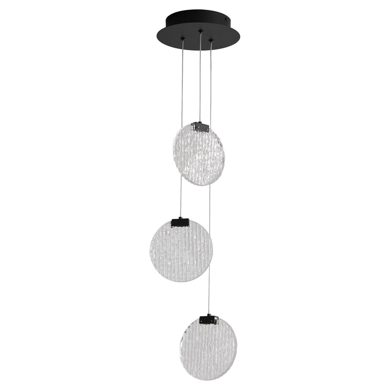 Axiom 3 Light LED Pendant in Black