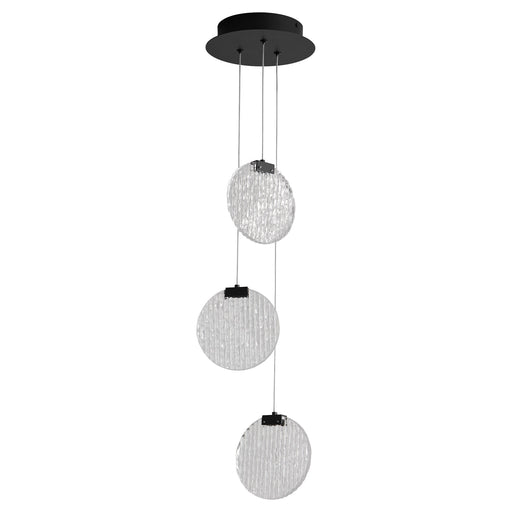 Axiom 3 Light LED Pendant in Black