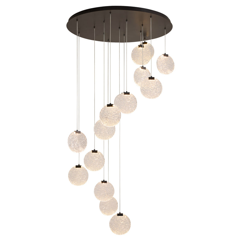Axiom 15 Light LED Pendant in Black