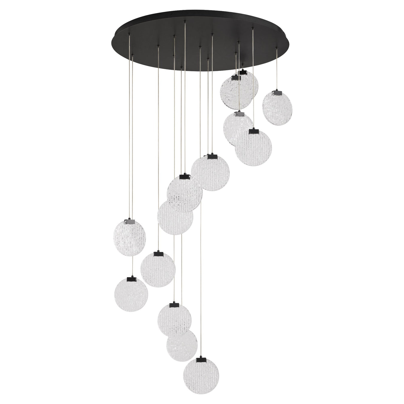 Axiom 15 Light LED Pendant in Black