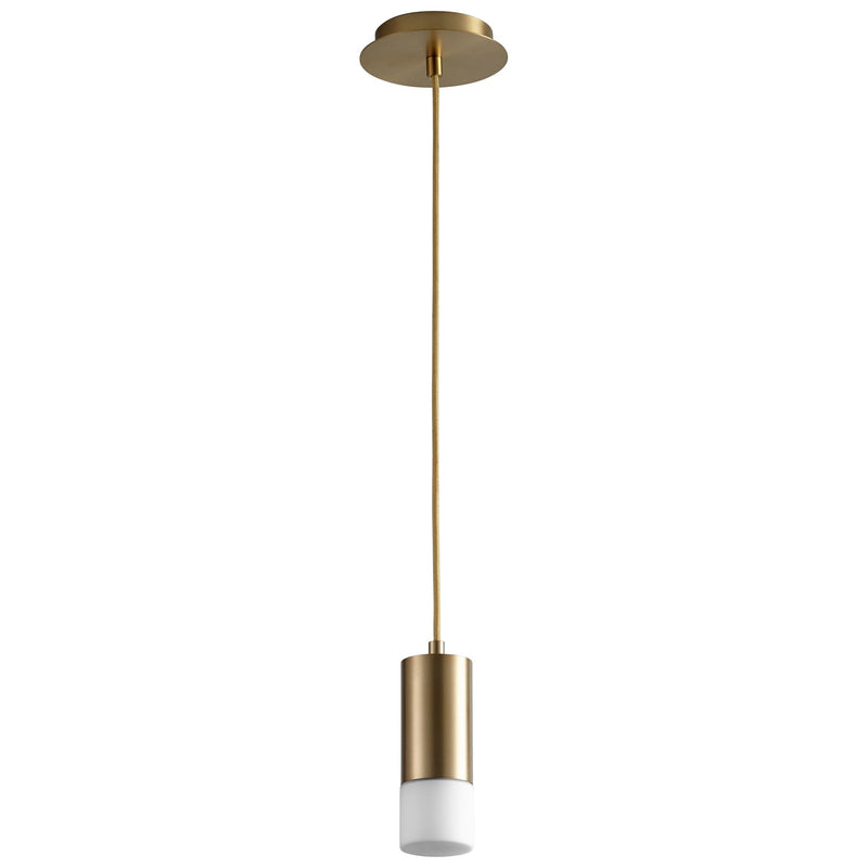 Magneta Small LED Pendant in Aged Brass