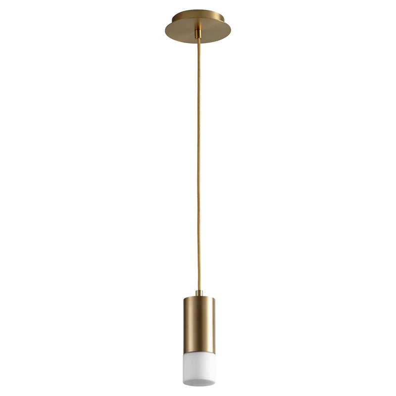 Magneta Small LED Pendant in Aged Brass