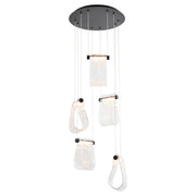 Veer 5 Light LED Pendant in Black