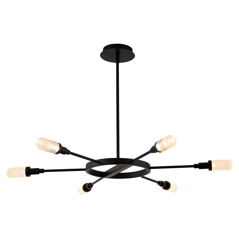Sperano 44" 6 Light LED Chandelier in Matte Black