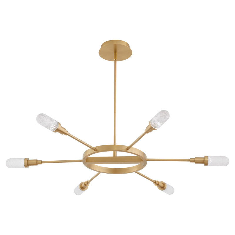 Sperano 44" 6 Light LED Chandelier in Aged Brass