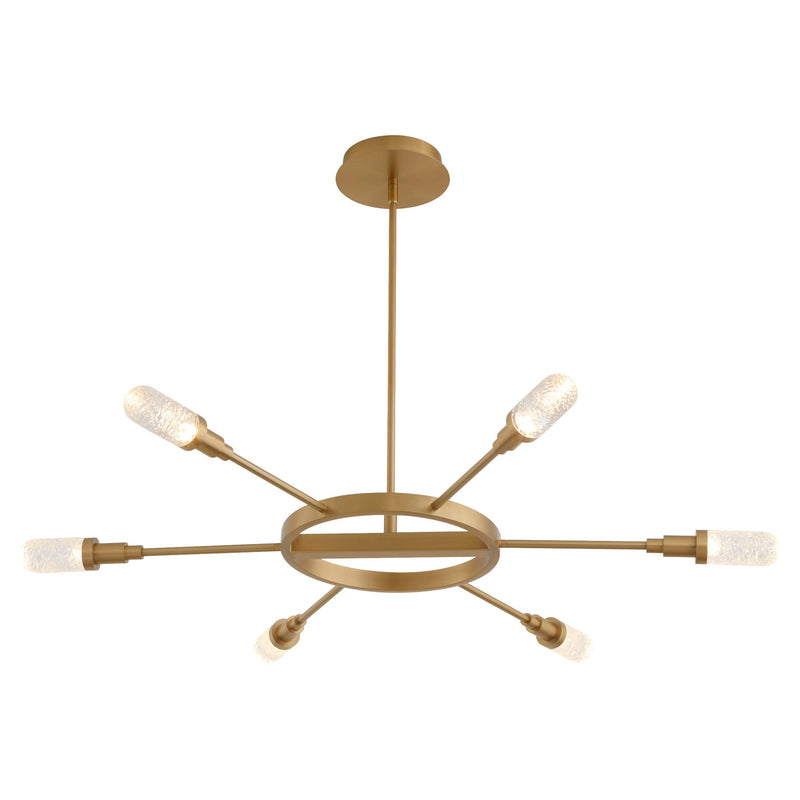 Sperano 44" 6 Light LED Chandelier in Aged Brass