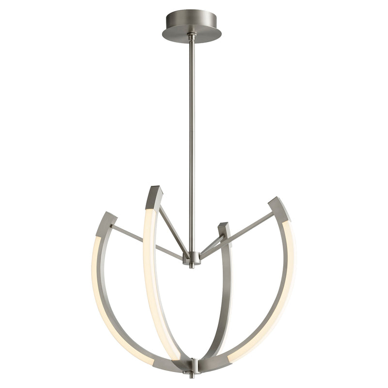 Utopia 28" LED Chandelier in Satin Nickel