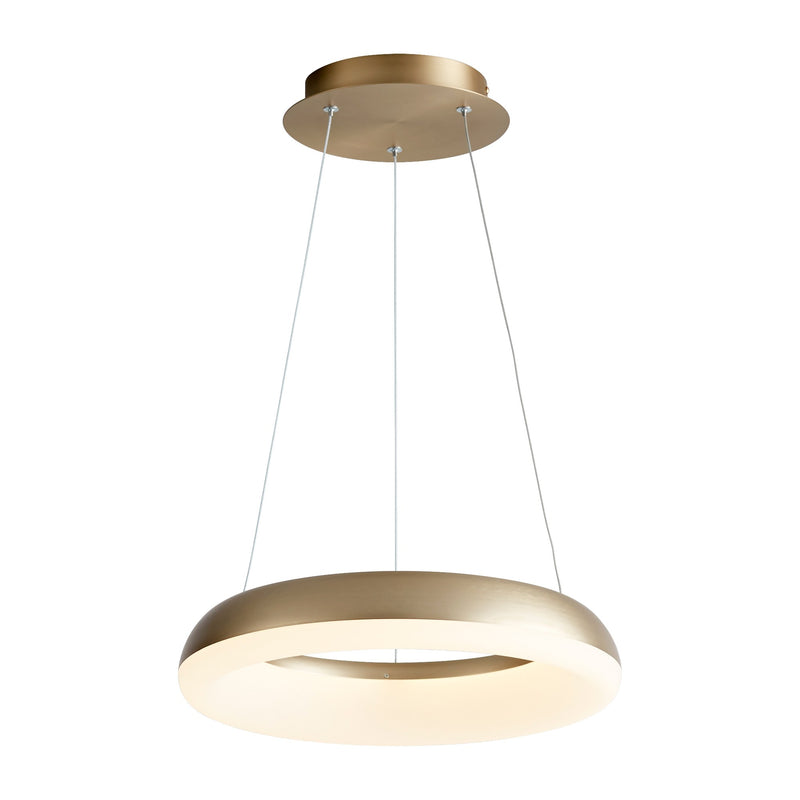 Roswell 16" LED Pendant in Aged Brass