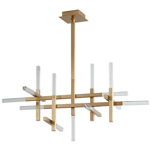 Atlantis 13 Light Linear Chandelier in Aged Brass