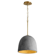 Dune 12" Pendant in Dark Gray / Aged Brass