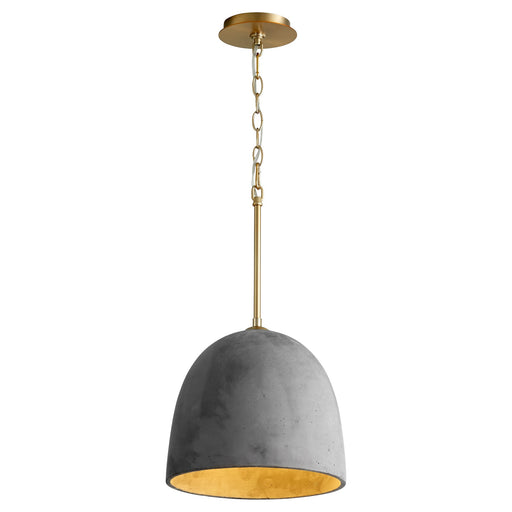 Dune 12" Pendant in Dark Gray / Aged Brass