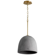 Dune 12" Pendant in Dark Gray / Aged Brass