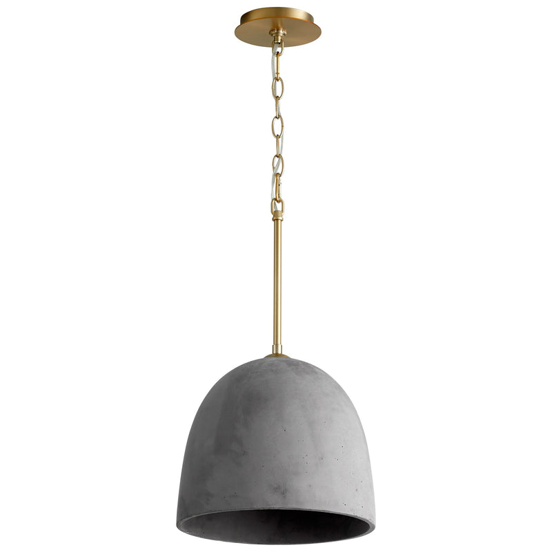 Dune 12" Pendant in Dark Gray / Aged Brass