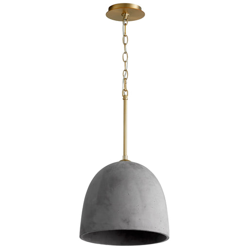 Dune 12" Pendant in Dark Gray / Aged Brass
