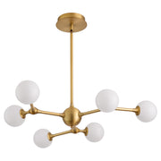 Orbe 6 Light LED Chandelier in Brushed Brass