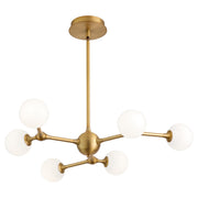 Orbe 6 Light LED Chandelier in Brushed Brass