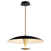 Spacely 26" LED Pendant in Black / Aged Brass