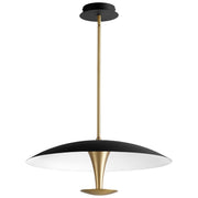 Spacely 26" LED Pendant in Black / Aged Brass