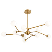Orbe 10 Light LED Pendant in Brushed Brass