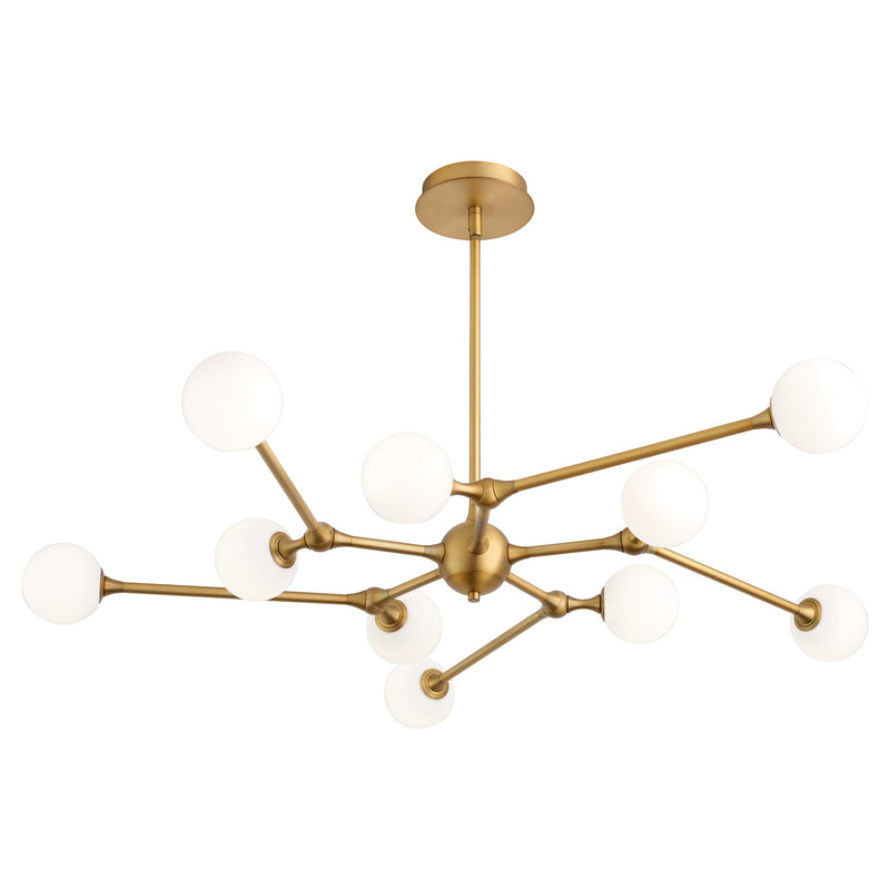 Orbe 10 Light LED Pendant in Brushed Brass