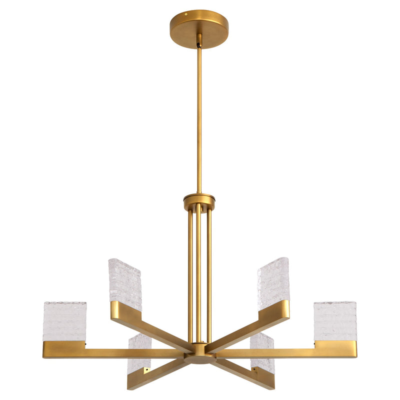 Gamma 6 Light LED Chandelier in Brushed Brass