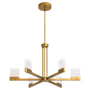 Gamma 6 Light LED Chandelier in Brushed Brass