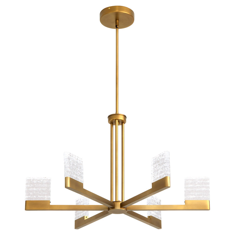 Gamma 6 Light LED Chandelier in Brushed Brass