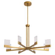 Gamma 8 Light LED Pendant in Brushed Brass