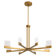 Gamma 8 Light LED Pendant in Brushed Brass