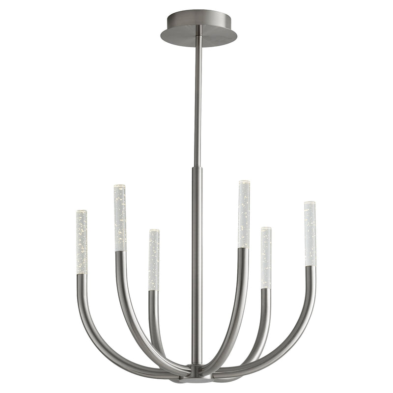 Presto! 6 Light LED Chandelier in Satin Nickel
