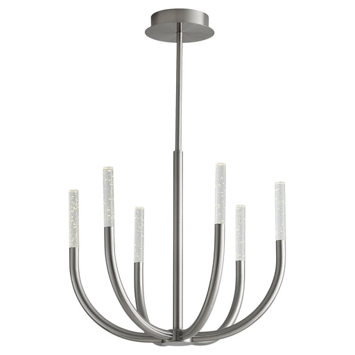 Presto! 6 Light LED Chandelier in Satin Nickel