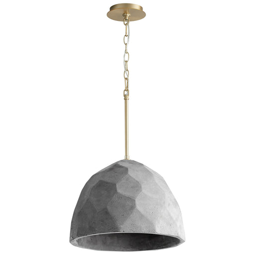 Maria 16" Pendant in Dark Gray / Aged Brass