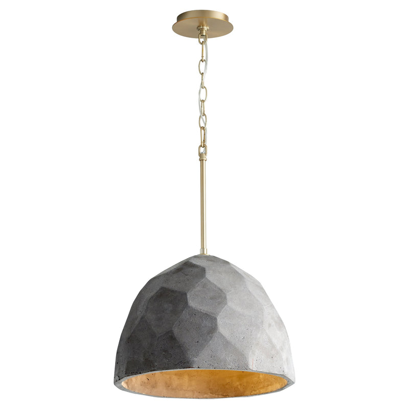 Maria 16" Pendant in Dark Gray / Aged Brass