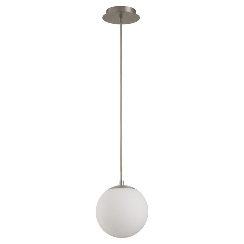 Luna 8" LED Pendant in Satin Nickel