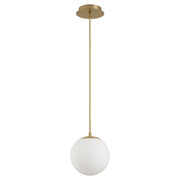 Luna 8" LED Pendant in Aged Brass
