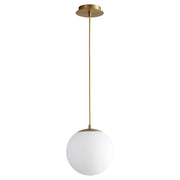Luna 10" LED Pendant in Aged Brass