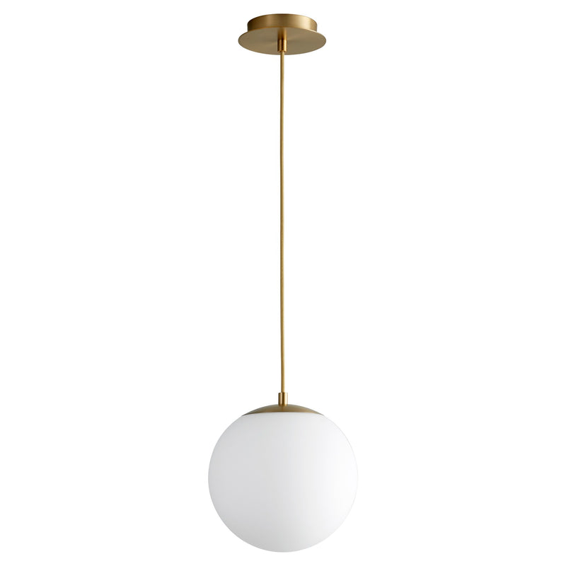 Luna 10" LED Pendant in Aged Brass