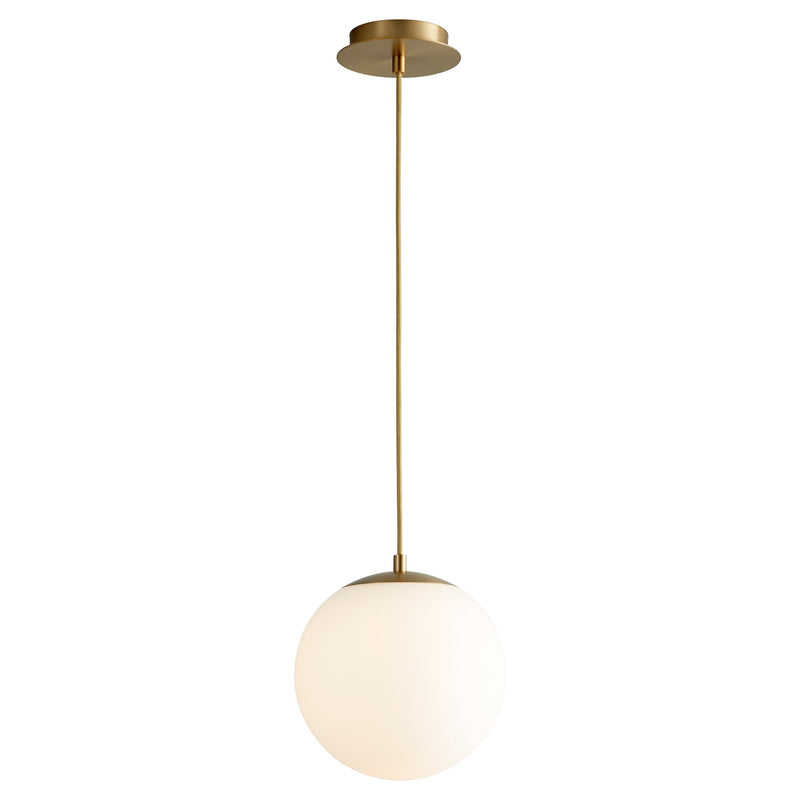 Luna 10" LED Pendant in Aged Brass