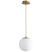 Luna 10" LED Pendant in Aged Brass