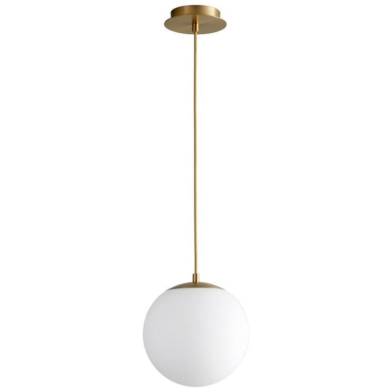Luna 10" LED Pendant in Aged Brass