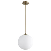 Luna 12" LED Pendant in Aged Brass