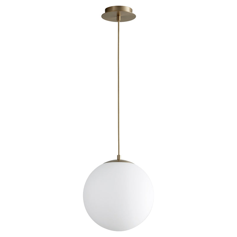 Luna 12" LED Pendant in Aged Brass
