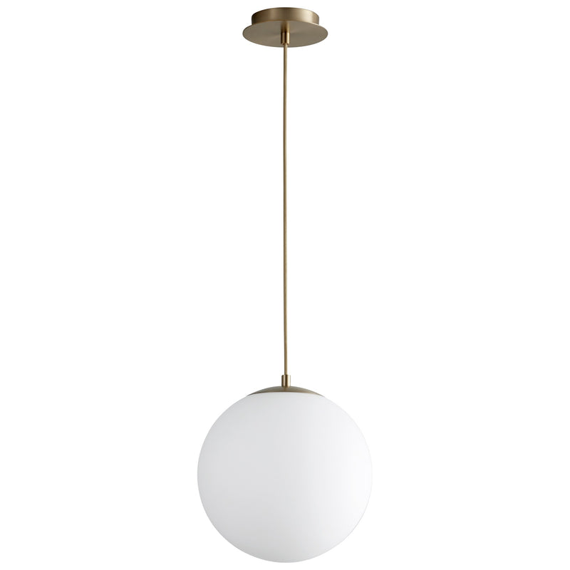 Luna 12" LED Pendant in Aged Brass