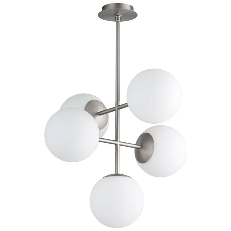 Nebula 8" 5 Light LED Pendant in Satin Nickel