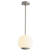 Terra 10" Opal LED Pendant in Satin Nickel