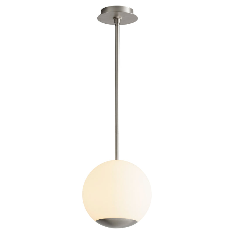 Terra 10" Opal LED Pendant in Satin Nickel
