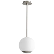 Terra 10" Opal LED Pendant in Satin Nickel