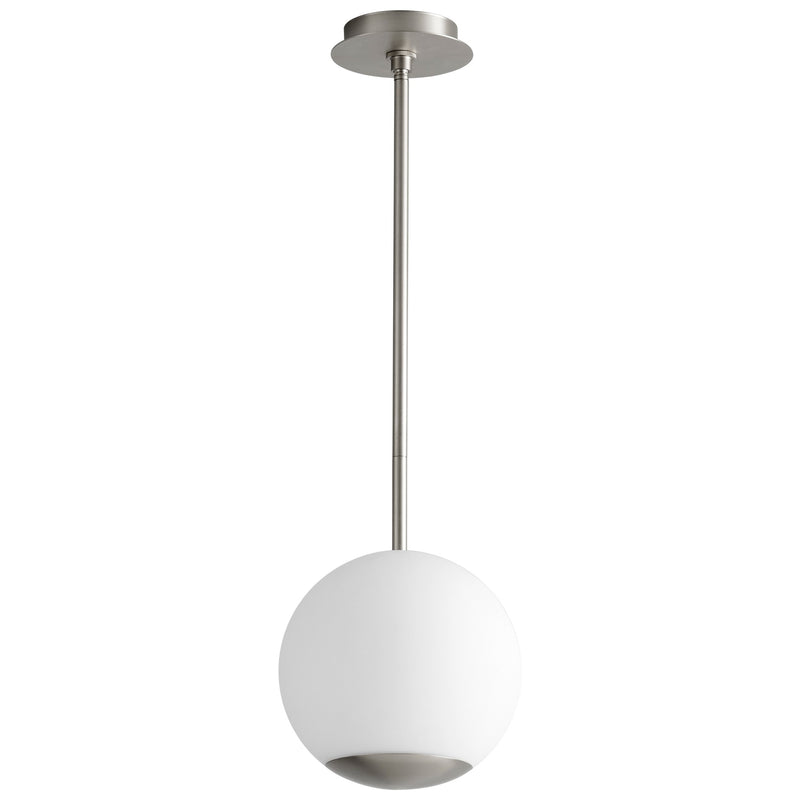 Terra 10" Opal LED Pendant in Satin Nickel