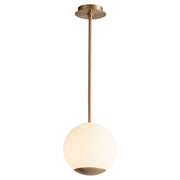 Terra 10" Opal LED Pendant in Aged Brass