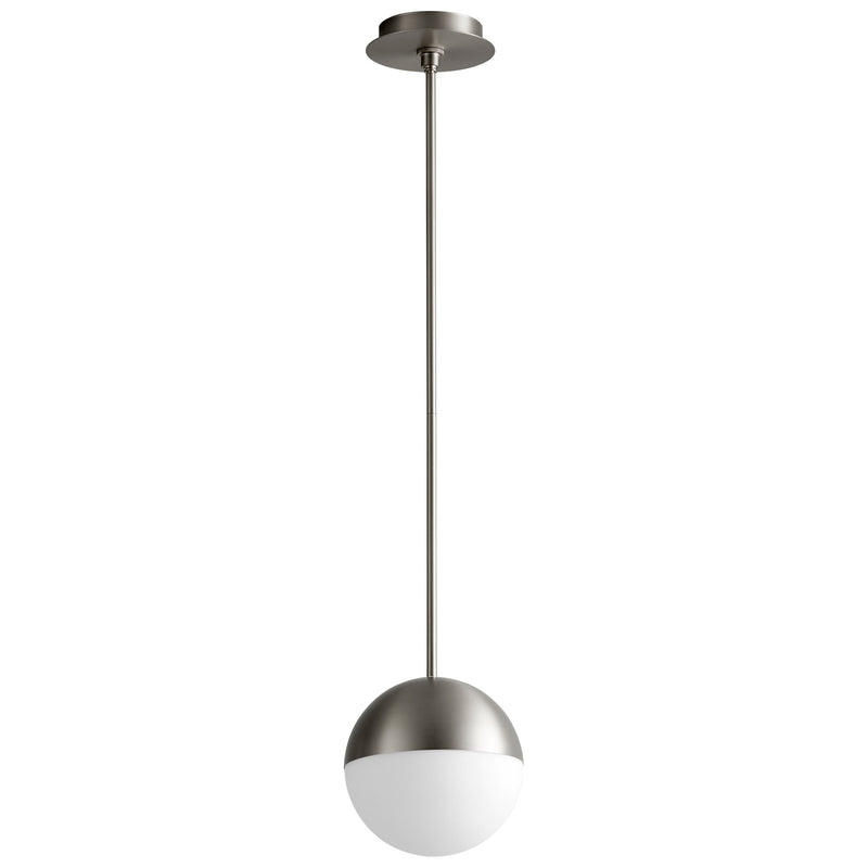 Mondo 8" LED Pendant in Satin Nickel